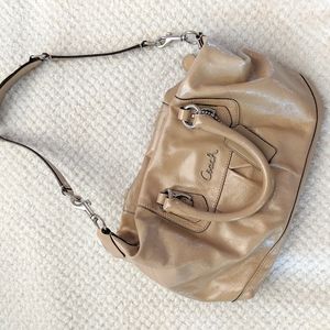 Coach Ashley Patent Leather Tan Purse